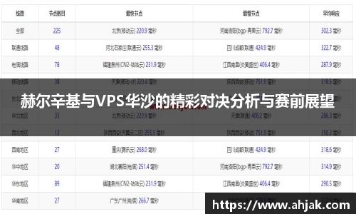 MK体育：赫尔辛基与VPS华沙的精彩对决分析与赛前展望